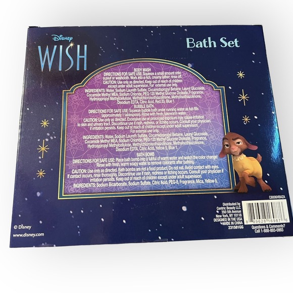 Disney Wish 4 Piece Bath Gift Set— Bubble Bath, Body Wash, Bath Bomb Bath Puff - Picture 3 of 4